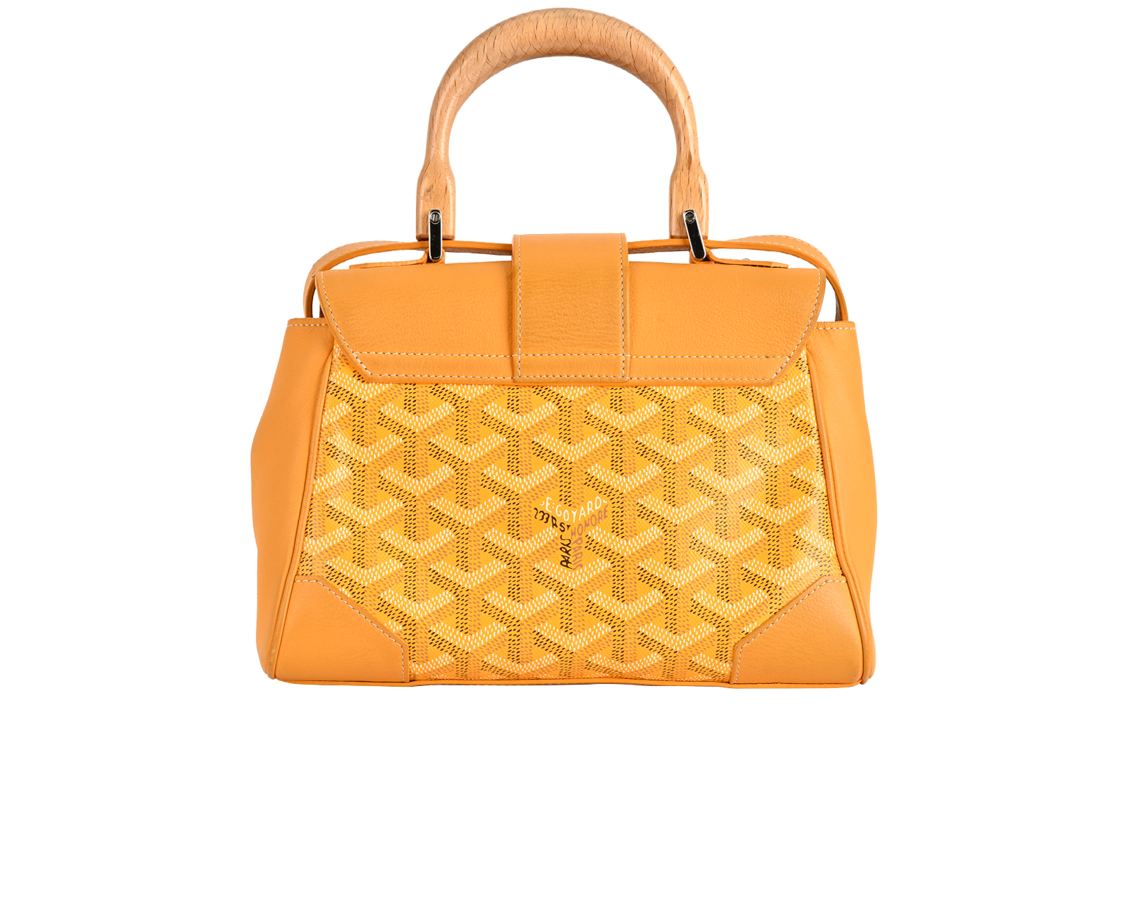Saïgon Souple Mini, &pound;2,800, Handbags, Yellow, Canvas/Leather, Back view